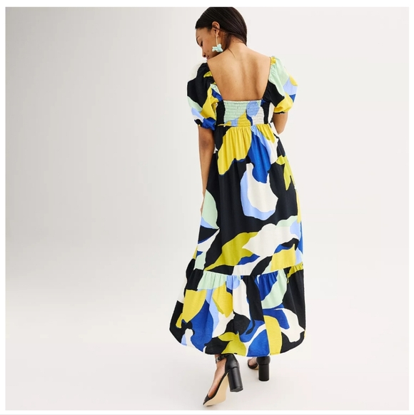 Nine West Multicolor Abstract Print Dress - Picture 3 of 13